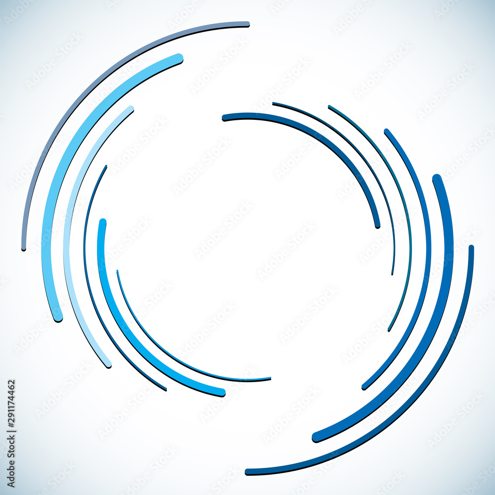 Aufkleber abstract concentric circle. spiral, swirl, twirl element. circular and radial lines volute, helix. s