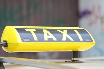 Taxi cab sign Berlin Germany