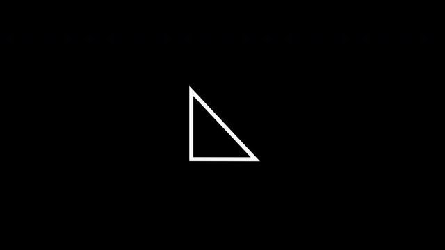 Explanatory video 4K of the Pythagorean theorem, letters and objects in white on black background
