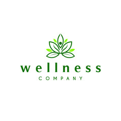simple green design idea for health and care wellness logo 