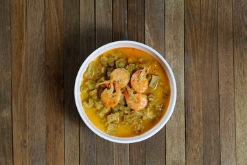 Dried Bitter Gourd Curry with Prawn