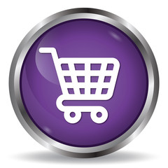 E-commerce icon purple glossy round button 