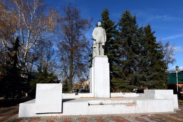 Monument to the Soviet leader Vladimir Lenin in the city of Ryazhsk, Ryazan region