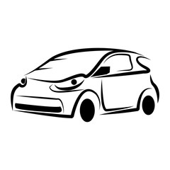Car line. Vector illustration logo for car, flat design.