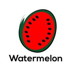 Abstract watermelon. Vector illustration logo for watermelon, flat design. 