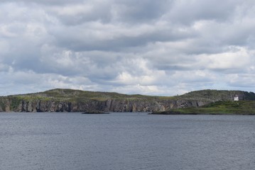 lighthouse on the coastline along the Discovery trail on the Bonavista Peninsula, Trinity Newfoundland Canada