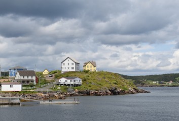 Fototapeta na wymiar coastline along the Discovery trail on the Bonavista Peninsula, in Trinity Newfoundland Canada