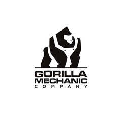 Animal logo design with gorilla mascot vector