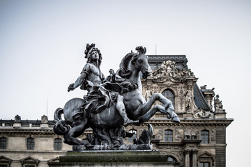 Equestrian statue, King Louis XIV of Louvre Museum