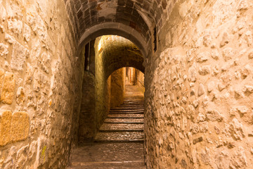 Historic center and Jewish quarter of Girona (Spain), one of the best preserved neighborhoods in Spain and Europe.