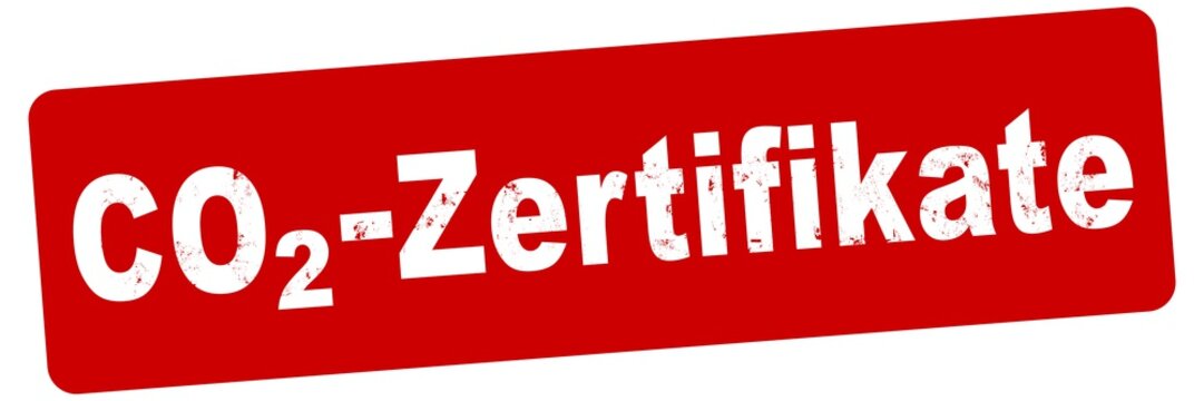nlsb1125 NewLongStampBanner nlsb - german text - CO2-Zertifikate: - Stempel / einfach / rot / Vorlage - Seitenverh&auml;ltnis 3:1 - 3zu1 - new-version - xxl g8559