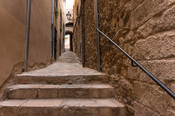 Historic center and Jewish quarter of Girona (Spain), one of the best preserved neighborhoods in...