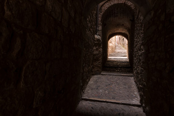 Historic center and Jewish quarter of Girona (Spain), one of the best preserved neighborhoods in Spain and Europe.