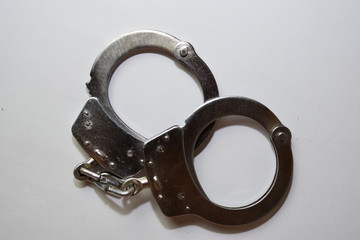 handcuffs steel isolated on white background