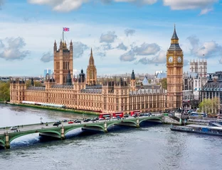 Fotobehang Westminster Palace en Big Ben, Londen, VK © Mistervlad