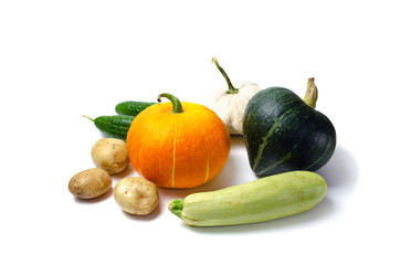 Fresh colorful organic vegetables Fresh colorful organic vegetables on a white isolated background.