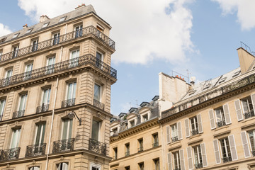 Traditional apartment building in Paris, France.