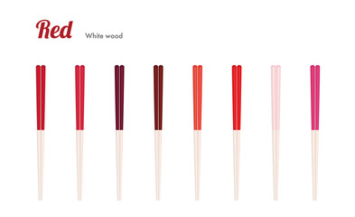 お箸 赤色 白い木 (Chopsticks Red)[JPG]