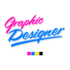 Graphic Designer vector lettering professional career emblem