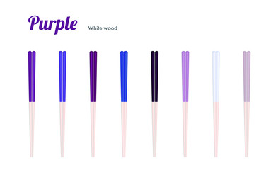 お箸 紫色 白い木 (Chopsticks Purple)[EPS]