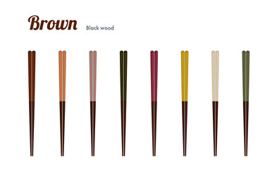 お箸 茶色 黒い木 (Chopsticks Brown)[EPS]