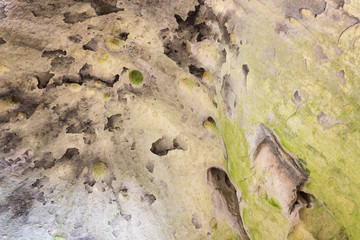 Colorful, irregular, unreal shapes and texture at the top of a massive cave Vladikine ploce