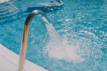 spa hydrotherapy waterfall jet turquoise swimming pool water