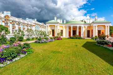 Small garden in Catherine park, Tsarskoe Selo (Pushkin), St. Petersburg, Russia