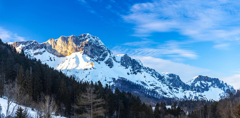 Beautiful view of famous Watzmann mountain peak