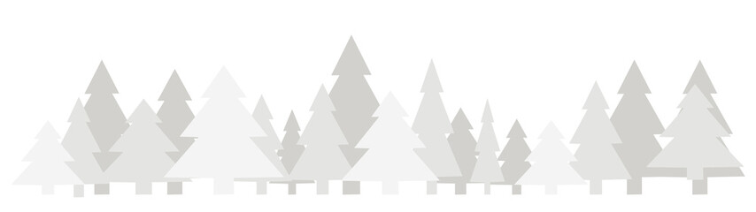 Obraz premium Minimalist Christmas tree forest banner grey vector illustration