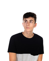 Pensive teenager boy