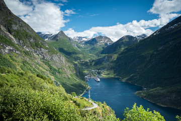 Obraz na płótnie Canvas Beautiful views in Geiranger, Geirangerfjord, Norway