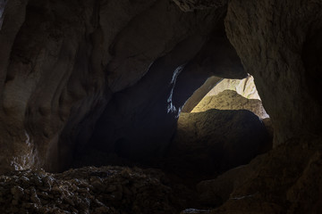 Light  coming in from huge entrance in to the massive Vladikine ploce cave