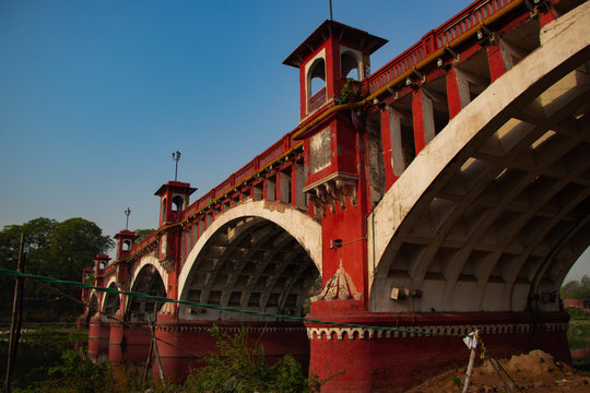 Red Bridge Lucknow On Gomti River