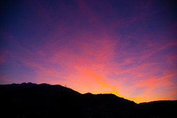 sunset in the mountains