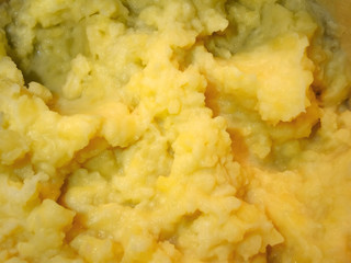 Mashed potato, photographed close-up