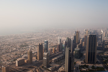 Obraz na płótnie Canvas aerial view of city from top of Dubai