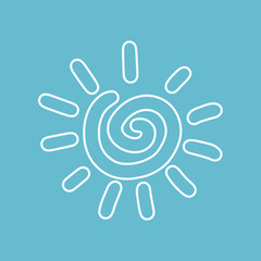 Obraz premium Beautiful, happy, sun, illustration background