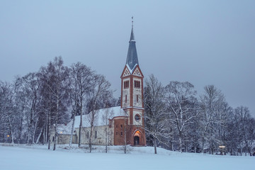 Fototapeta na wymiar church in winter
