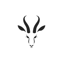 Antelope springbok. Logo. Isolated animal on white background