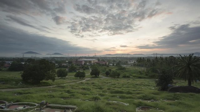 Timelapse Sunrise During Early Qingming Festival At Chinese Grave.