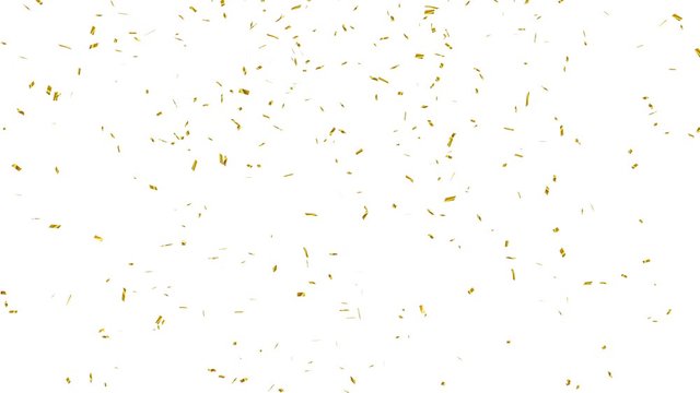 Gold confetti fallingn. Holiday or party background.