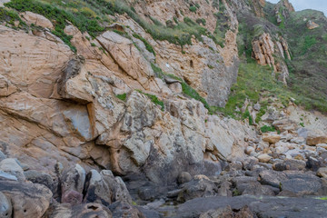 sunset on the beach of Azkorri, in Biscay
