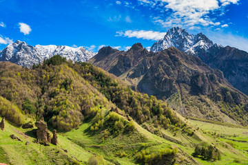 Beautiful mountain landscape. Caucasian ridge, Georgia.