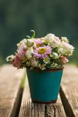 Little flower bouquet with wild roses