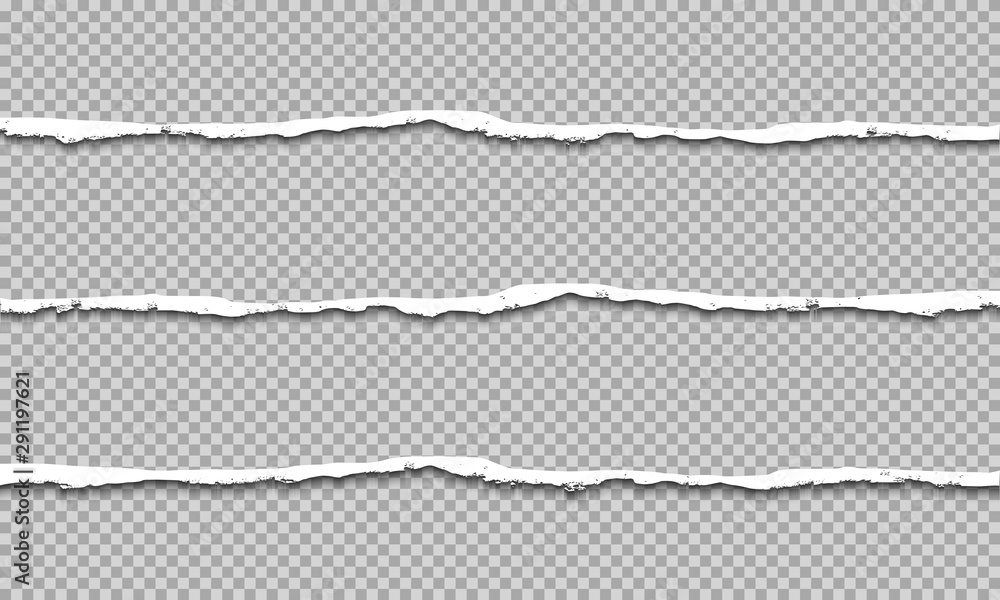 Poster torn paper collection on transparent background – vector