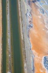 Delta du Rhône vue du ciel entre Aigues morte et saintes maries de la mer