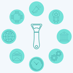 Bottle opener vector icon sign symbol