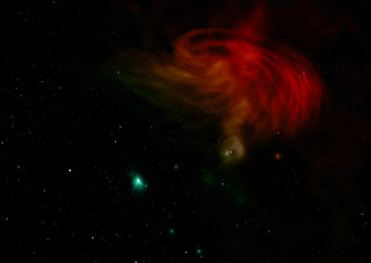 Small part of an infinite star field. 3D rendering