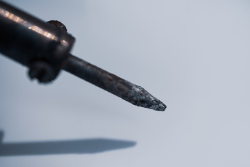 Soldering iron on a white background